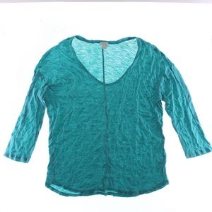 J. Crew Top Round Neck Womens Sz L Blue Loose